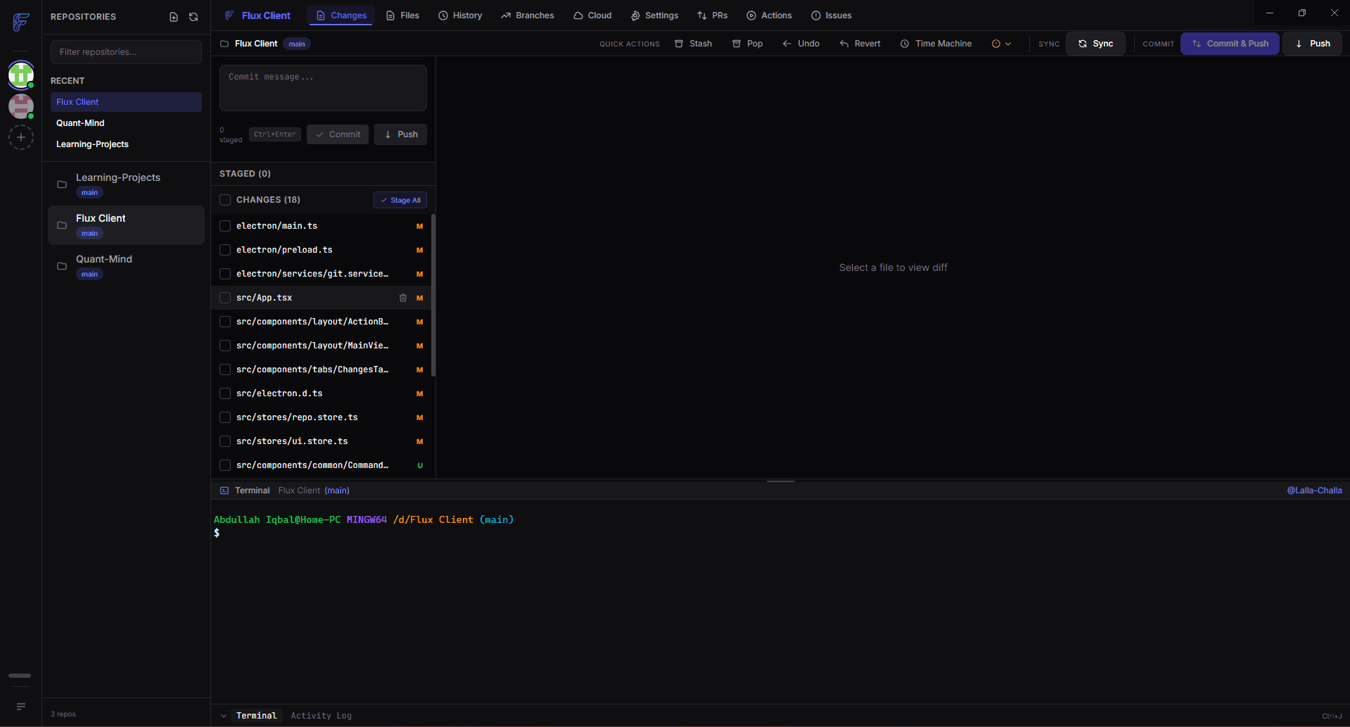 Flux Client Interface